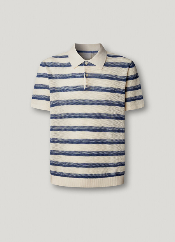 STRIPED KNIT POLO
