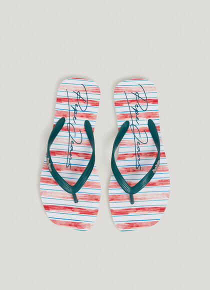 STRIPED BEACH FLIP FLOPS