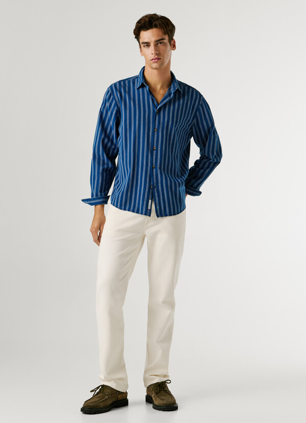 STRAIGHT FIT MID-RISE JEANS - CASH