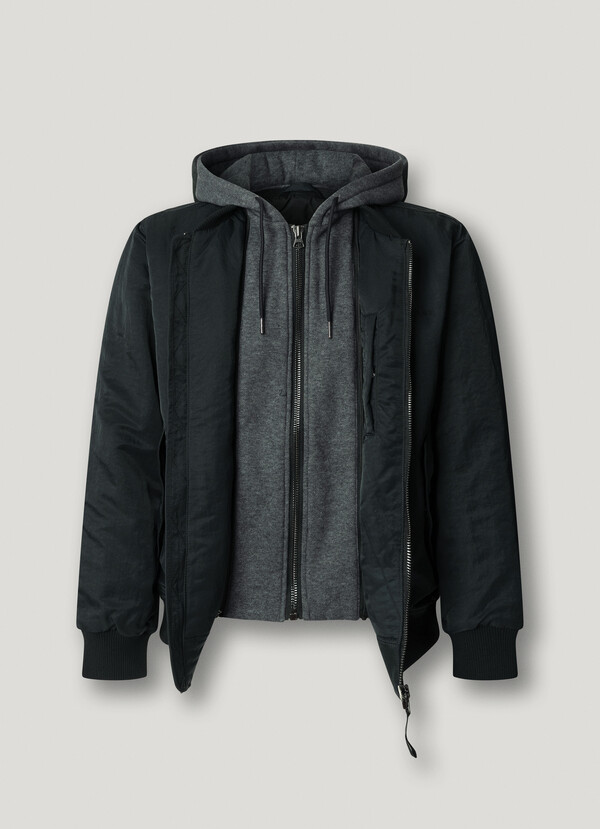 HOODED BOMBER JACKET