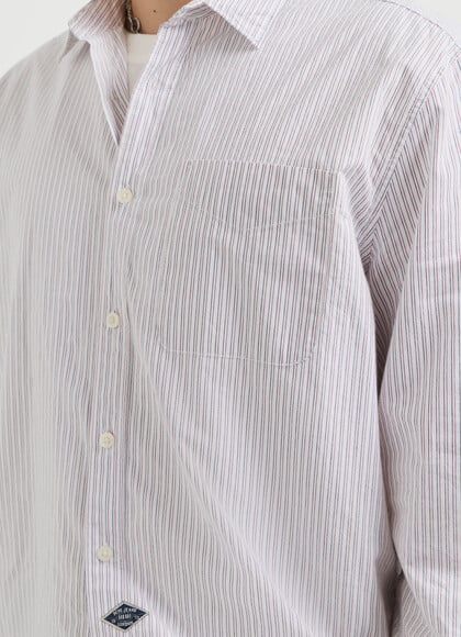 CASUAL FIT STRIPED POPLIN SHIRT