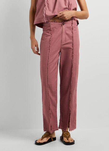 STRAIGHT GARMENT DYED TROUSERS