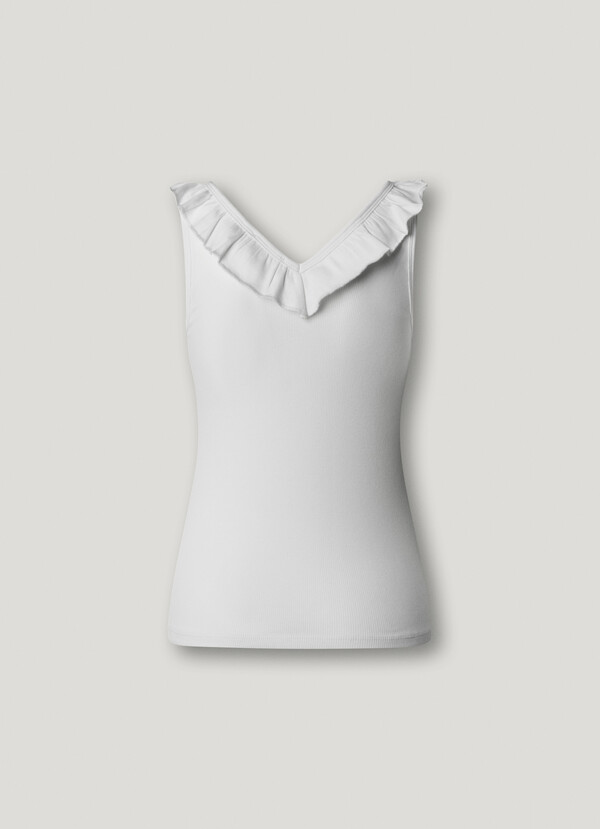 V-NECK RIBBED TOP