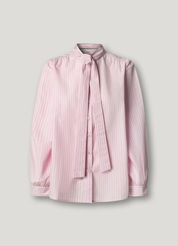 STRIPED POPLIN BLOUSE