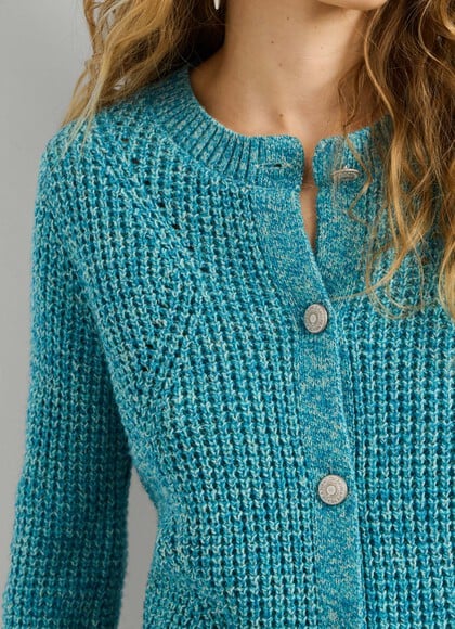 MOULINE KNIT BUTTON-UP CARDIGAN