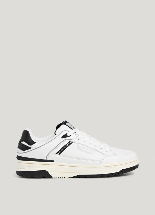 LEATHER TRAINERS WITH CUPSOLE SOLE - CHESTER