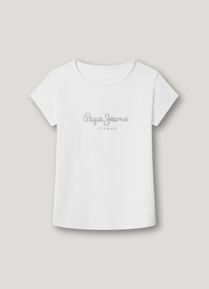 SLIM FIT GLITTER LOGO T-SHIRT