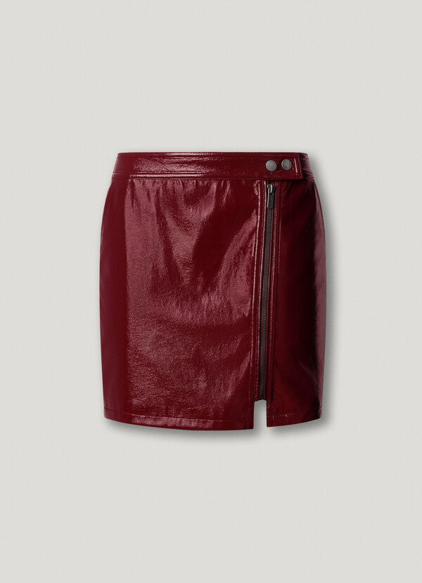 PATENT LEATHER MINI SKIRT