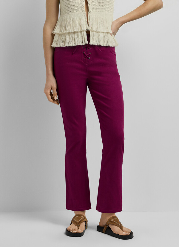 FLARE FIT STRETCH TROUSERS