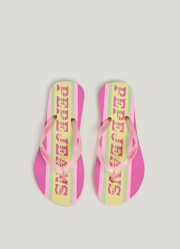 THREE-POINT BEACH FLIP FLOPS WITH GLITTER DETAILS