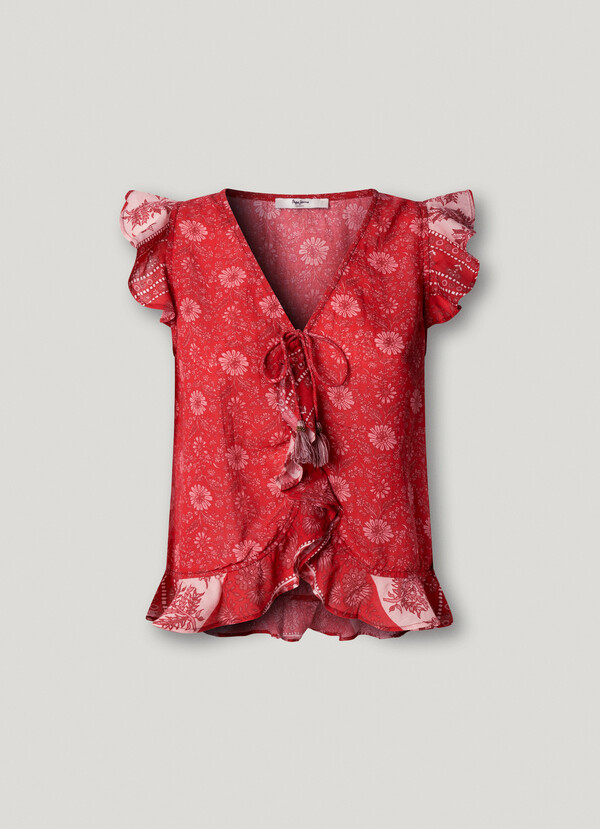 V-NECK FLORAL PRINT TOP