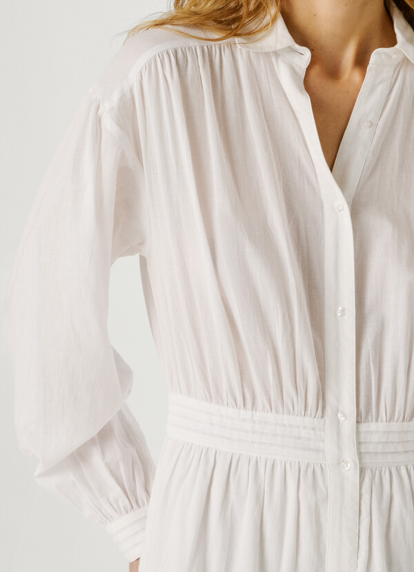 LONG SHIRT COLLAR MAXI DRESS