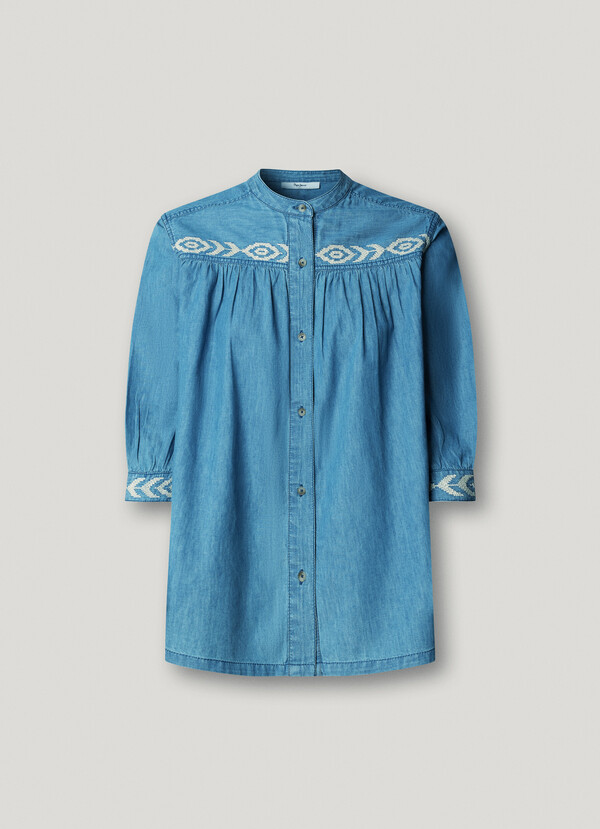 REGULAR FIT DENIM BLOUSE