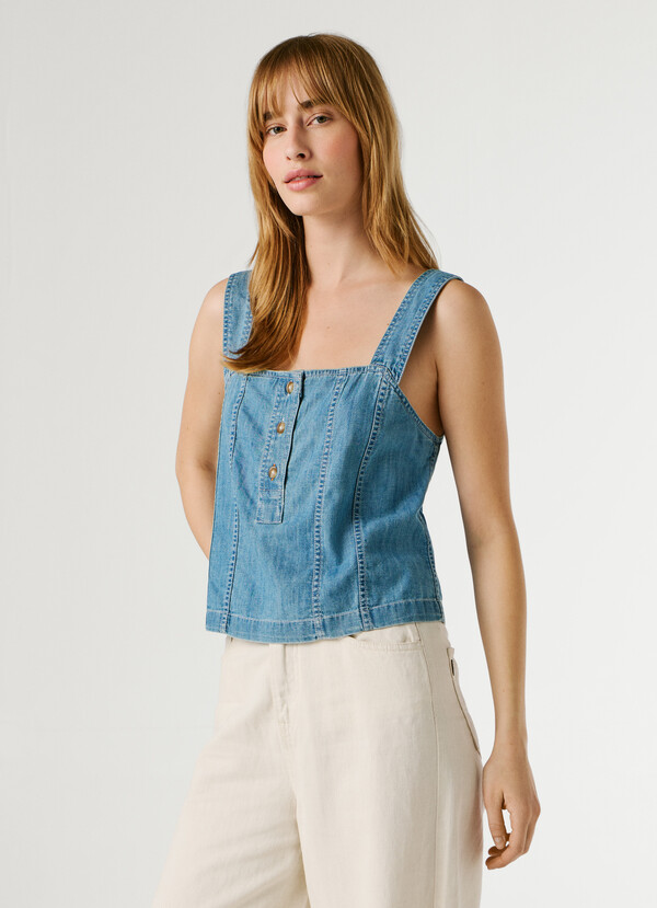 REGULAR FIT DENIM TOP
