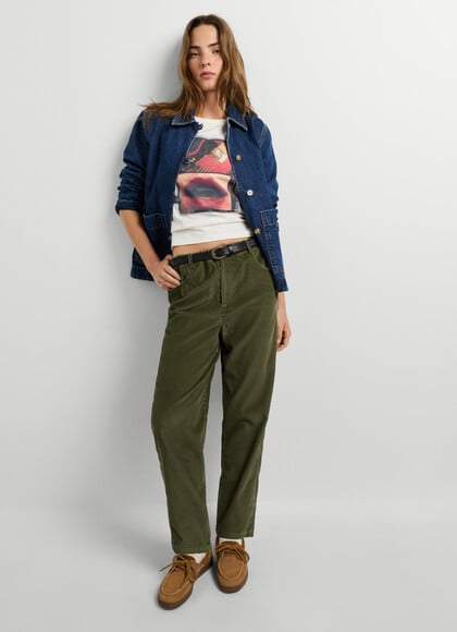 STRAIGHT FIT CORDUROY TROUSERS