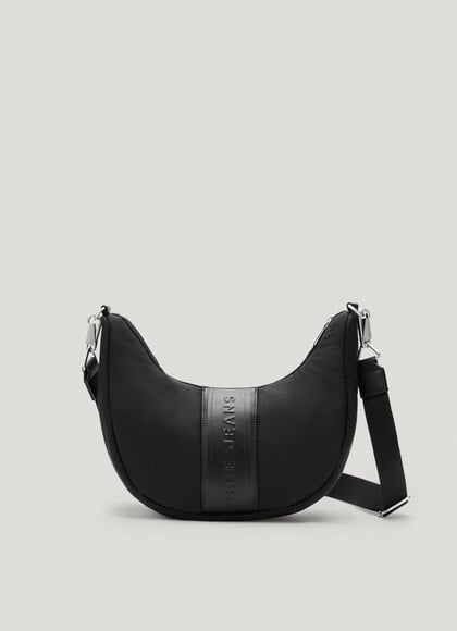 CRESCENT-SHAPED HANDBAG WITH ZIP CLOSURE