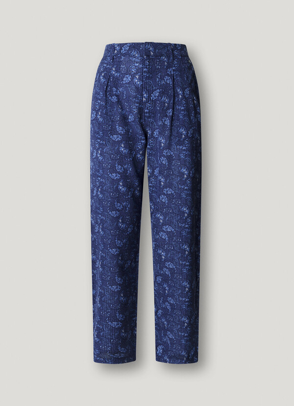 STRAIGHT PAISLEY PRINT TROUSERS