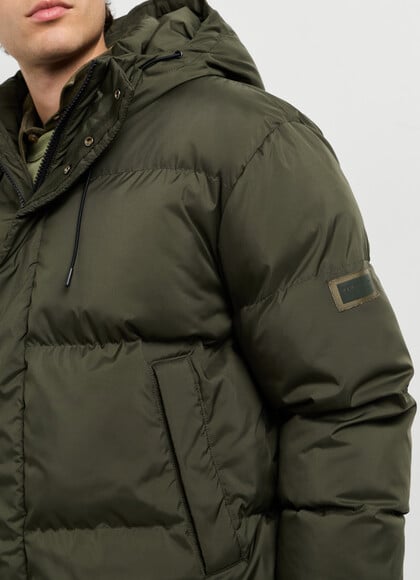 HOODED PADDED PUFFER JACKET