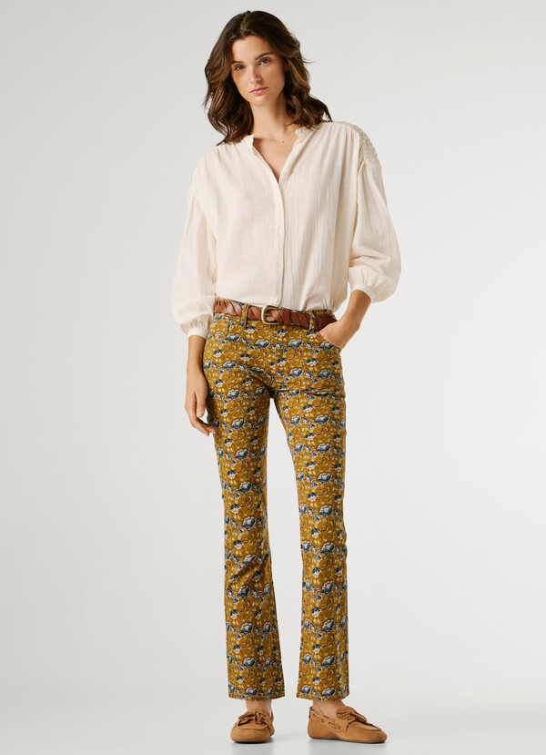 FLARE FIT 5-POCKET TROUSERS