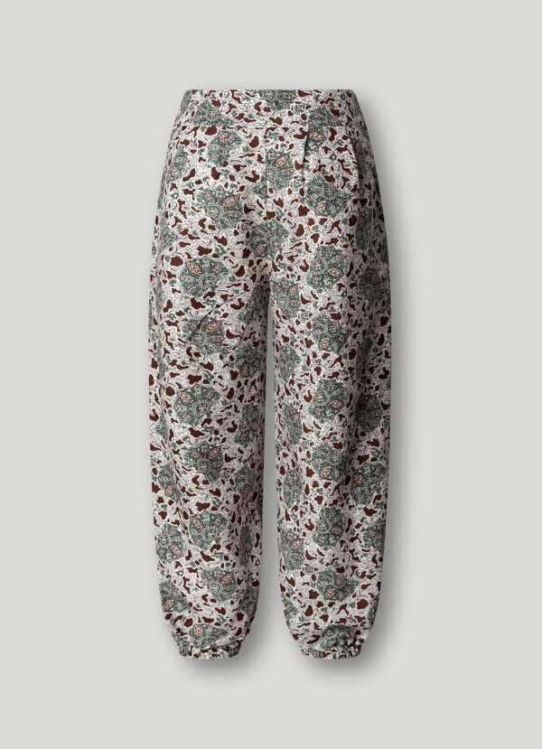 WIDE LEG FLORAL PRINT TROUSERS