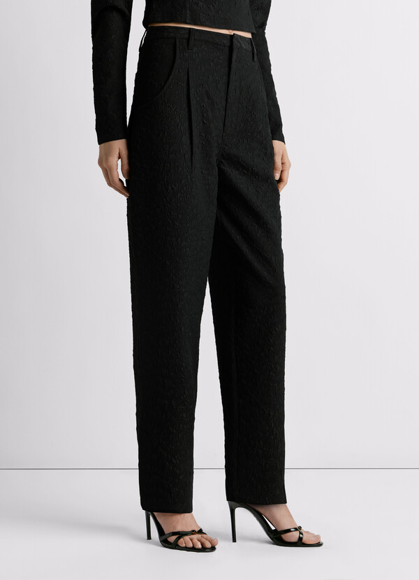 STRAIGHT JACQUARD TROUSERS