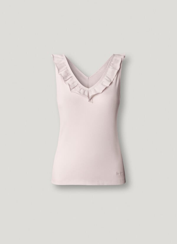 V-NECK RIBBED TOP