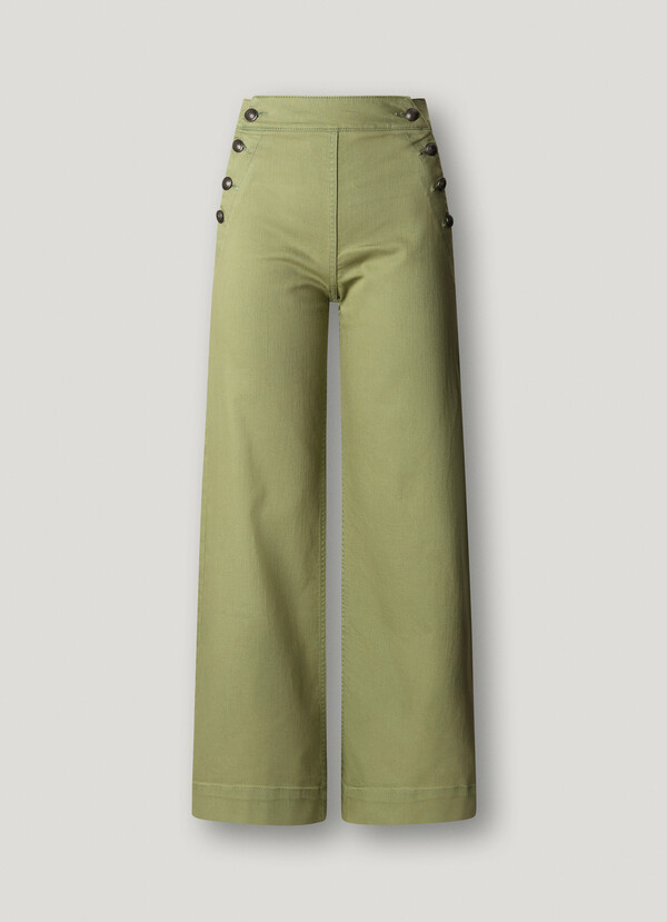 WIDE TROUSERS WITH FRONT BUTTONS