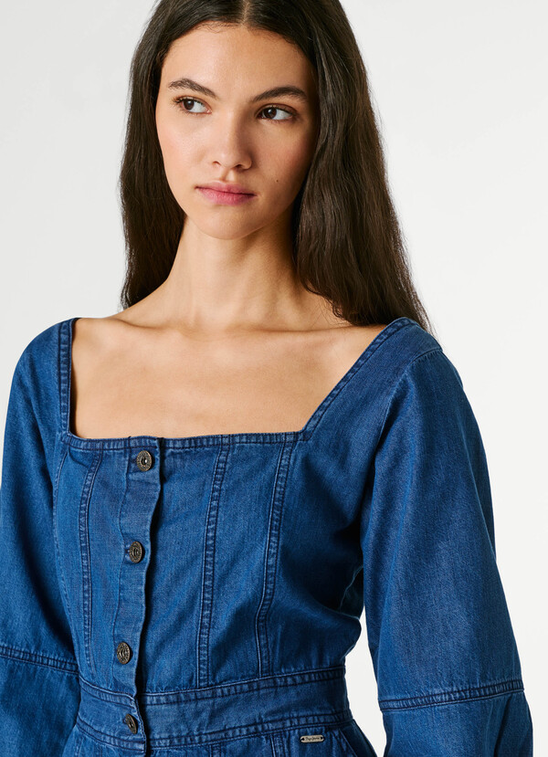 REGULAR FIT DENIM MINI DRESS