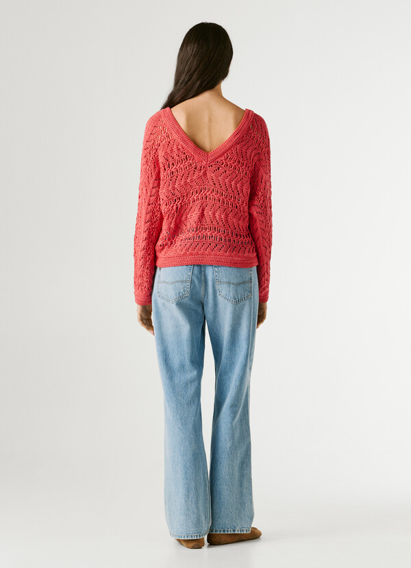 V-NECK OPENWORK JUMPER