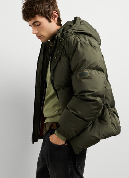 HOODED PADDED PUFFER JACKET