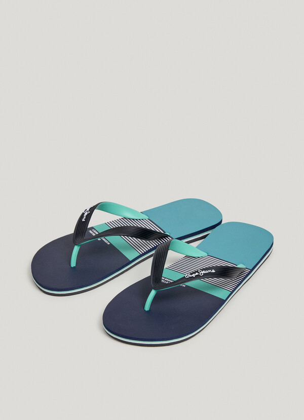 COLOR BLOCK BEACH FLIP FLOPS