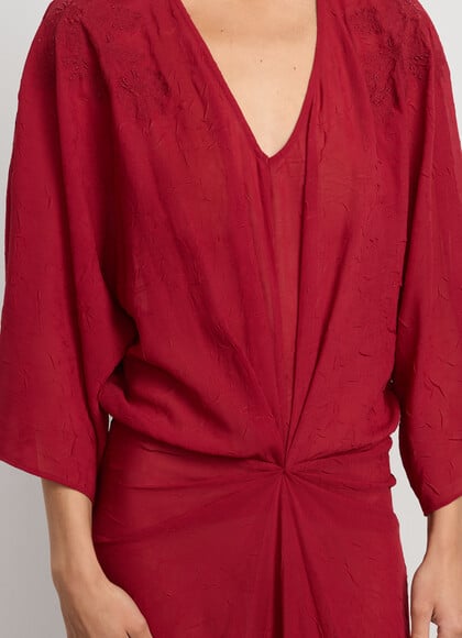 V-NECK MIDI DRESS