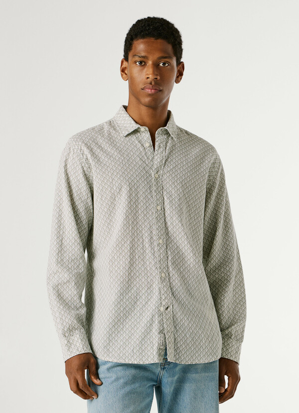 REGULAR FIT GEOMETRIC PRINT SHIRT