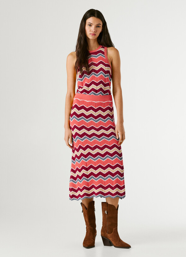 ZIGZAG STRIPED MAXI SKIRT