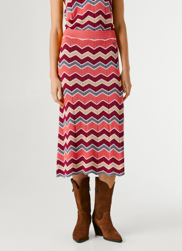 ZIGZAG STRIPED MAXI SKIRT