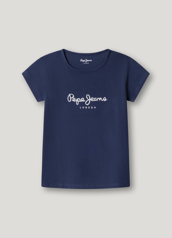 SLIM FIT GLITTER LOGO T-SHIRT