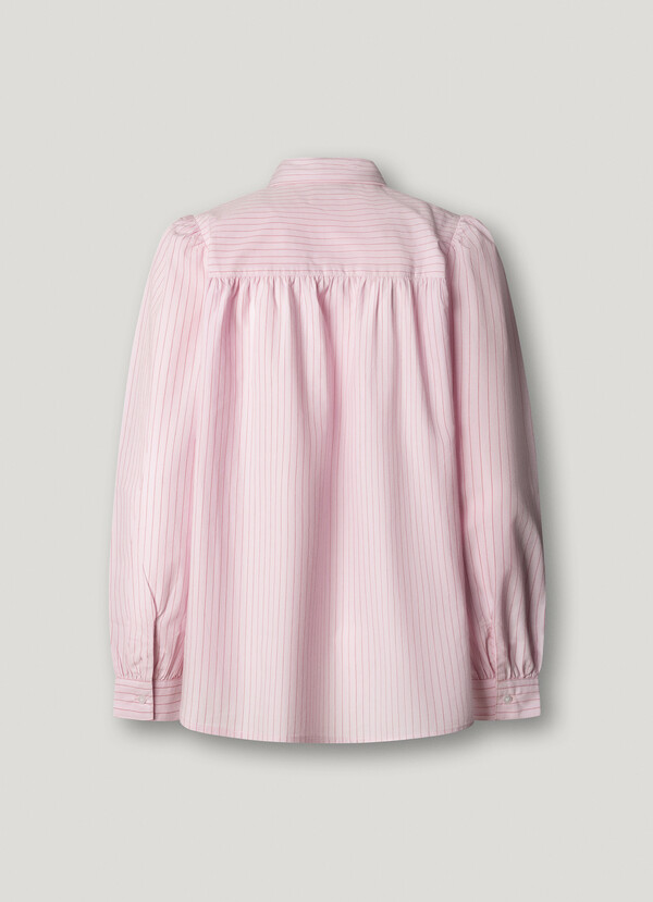 STRIPED POPLIN BLOUSE