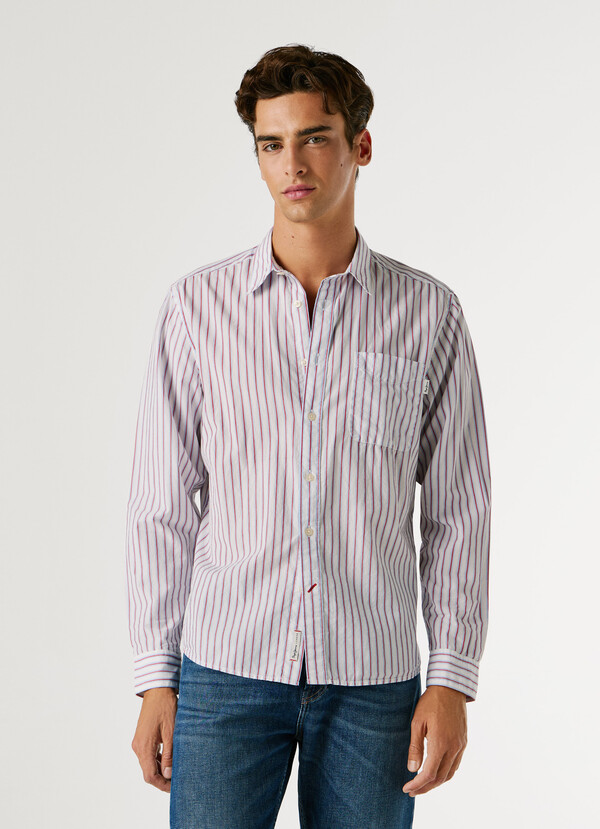 REGULAR FIT STRIPED POPLIN SHIRT