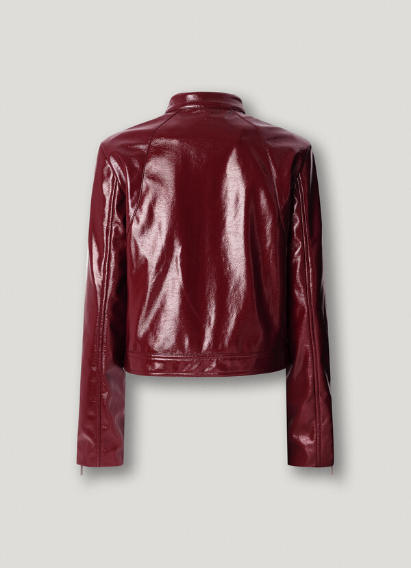 PATENT LEATHER BIKER JACKET