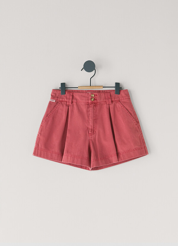 SHORTS EN SERG&Eacute; TEINT EN PI&Egrave;CE