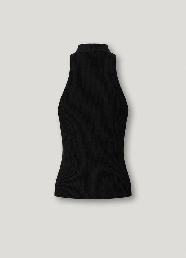 HALTER NECK RIBBED TOP