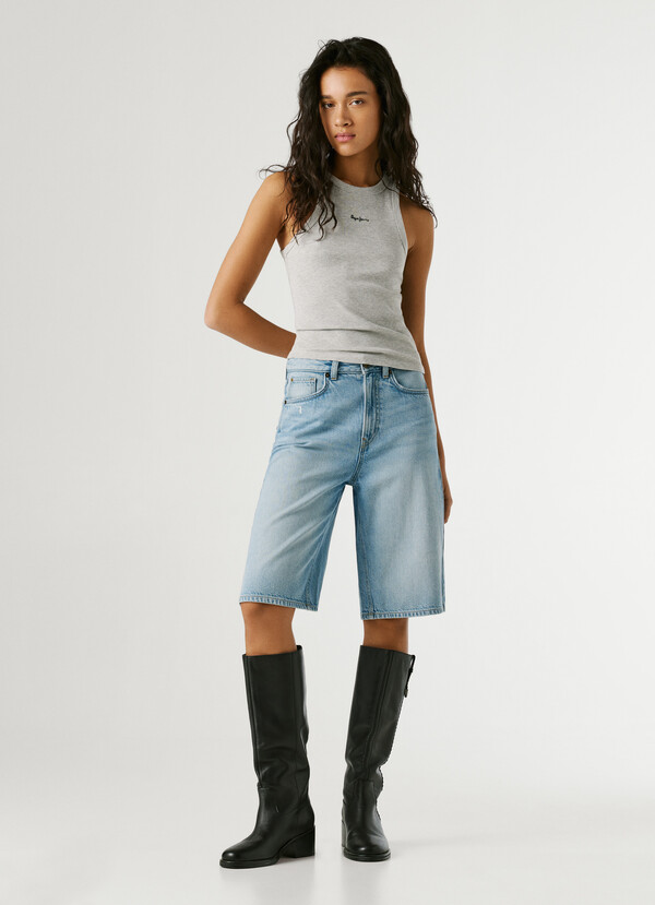 RELAXED FIT DENIM BERMUDA SHORTS