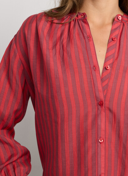 STRIPED FLUID BLOUSE