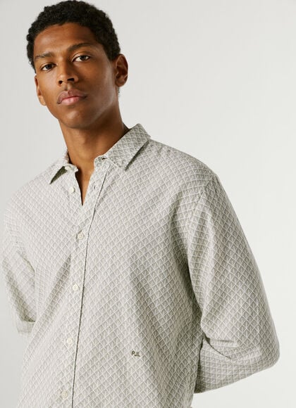 REGULAR FIT GEOMETRIC PRINT SHIRT