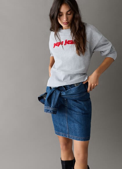 CREW NECK SWEATSHIRT WITH RETRO LOGO