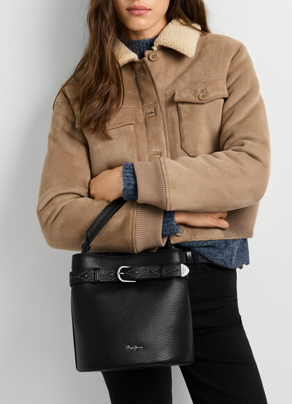 BUCKET BAG IN LEATHER EFFECT