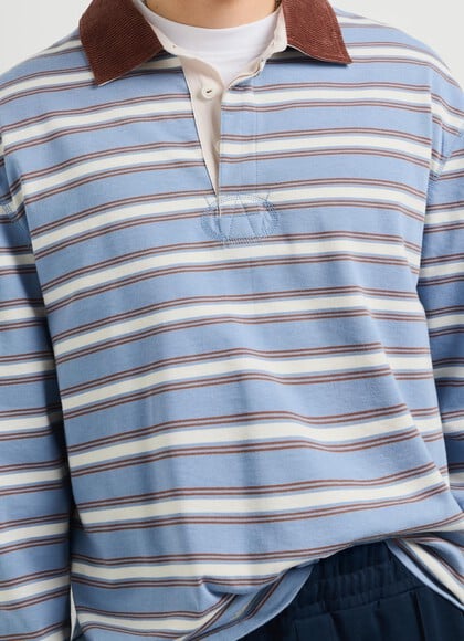 CASUAL FIT LONG SLEEVE RUGBY POLO