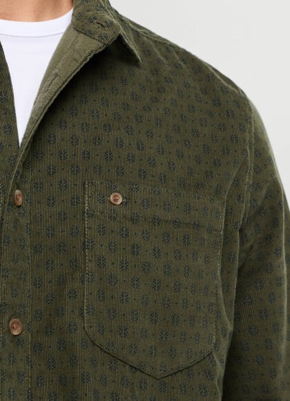 REGULAR FIT PRINTED CORDUROY SHIRT