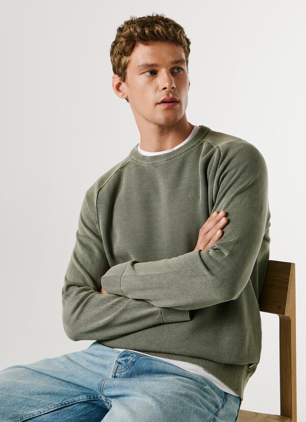 CREW NECK PIQU&Eacute; JUMPER