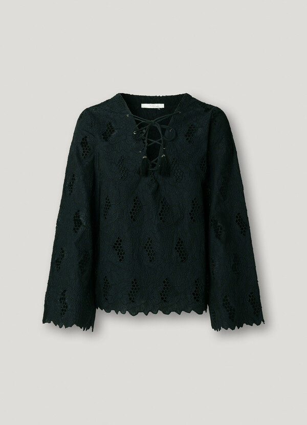 BLOUSE WITH OPENWORK DETAILS